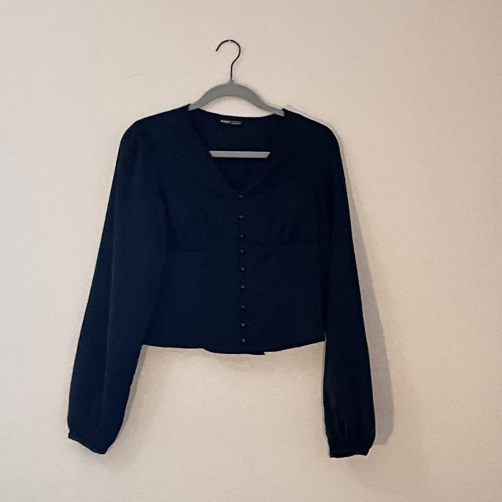 Black satin blouse